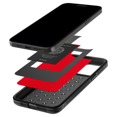 Spigen ACS06604 mobile phone case 17 cm (6.7") Cover Black, Red