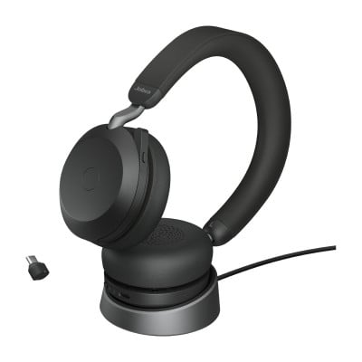 Jabra 27599-989-889 headphones/headset Wired & Wireless Head-band Calls/Music USB Type-C Bluetooth Charging stand
