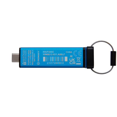 Kingston Technology IronKey Keypad 200 USB flash drive 8 GB USB Type-C 3.2 Gen 1 (3.1 Gen 1) Blue