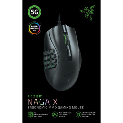 Razer Naga X mouse Right-hand USB Type-A Optical 18000 DPI