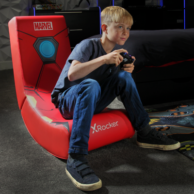 X-Rocker - Official Marvel Video Rocker Gaming Chair Iron Man Icon Edition - for children 6-12 years old