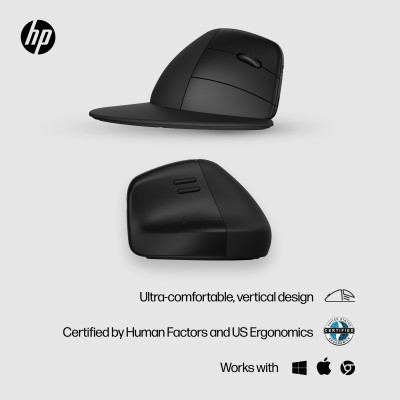 HP 920 Ergonomic Vertical mouse Right-hand Bluetooth + USB Type-A 4000 DPI
