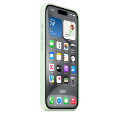 Apple iPhone 15 Pro Si Case Soft Mint