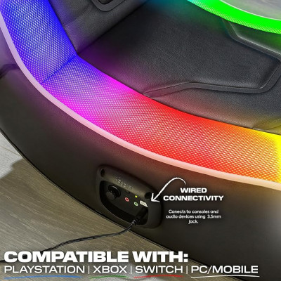 X-Rocker - Chimera RGB 2.0 Stereo Audio Chaise Gaming avec LED Multi-Couleurs - pour enfants de 6 à 12 ans