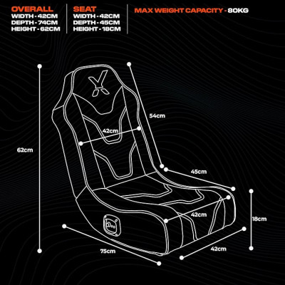 X-Rocker - Chimera RGB 2.0 Stereo Audio Gaming Chair with Vibrant LED Light - for children 6-12 years old