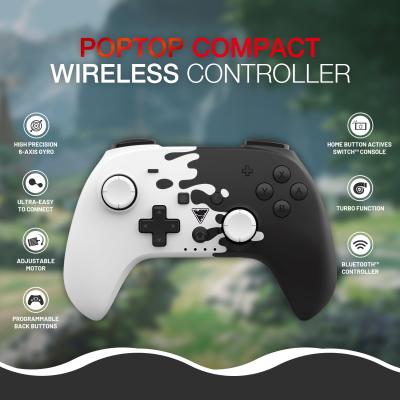 DragonShock - PopTop Noir et Blanc - Manette compacte sans fil Bluetooth pour Nintendo Switch - Switch OLED - PC - Android