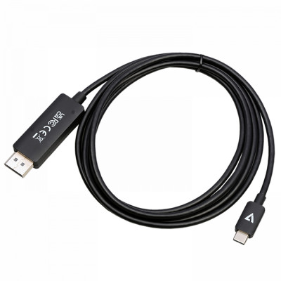 V7 V7USBCDP14-2M câble vidéo et adaptateur DisplayPort USB Type-C Noir