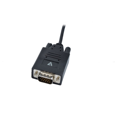 V7 V7UCVGA-2M câble vidéo et adaptateur VGA (D-Sub) USB Type-C Noir