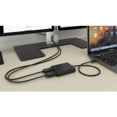i-tec C31DUAL4KDP adaptateur graphique USB 3840 x 2160 pixels Noir
