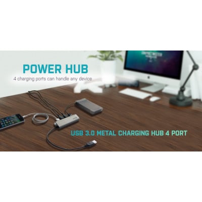 i-tec Metal U3HUB448 hub & concentrateur USB 3.2 Gen 1 (3.1 Gen 1) Type-A 5000 Mbit/s Gris