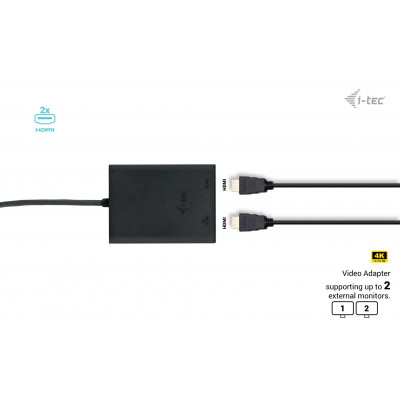 i-tec C31DUAL4K60HDMI adaptateur graphique USB 7680 x 4320 pixels Noir