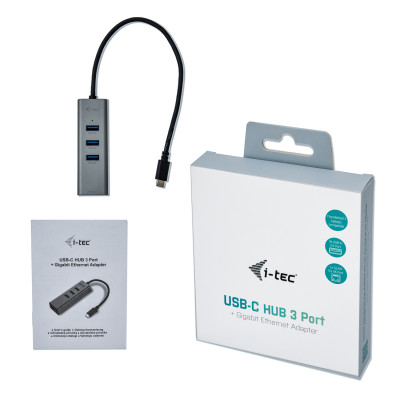 i-tec Metal C31METALG3HUB interface hub USB 3.2 Gen 2 (3.1 Gen 2) Type-C 5000 Mbit/s Grey
