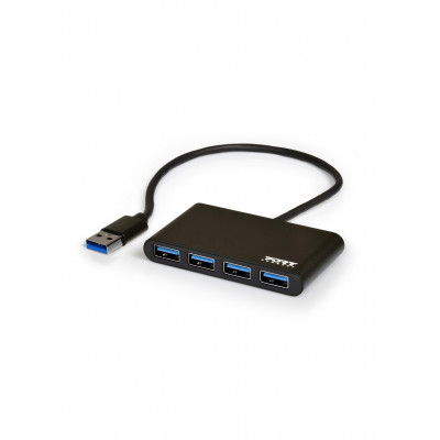 Port Designs 900121 interface hub USB 3.2 Gen 1 (3.1 Gen 1) Type-A 5000 Mbit/s Black
