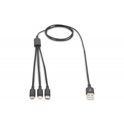 Digitus AK-300160-010-S USB cable 1 m USB A USB C Black