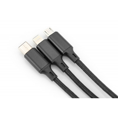 Digitus AK-300160-010-S USB cable 1 m USB A USB C Black