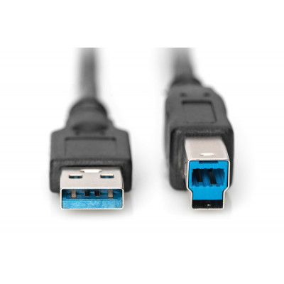 Digitus 1.8m, USB2.0-A/USB2.0-B câble USB 1,8 m USB 3.2 Gen 1 (3.1 Gen 1) USB A USB B Noir