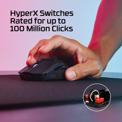 HP HyperX Pulsefire Haste 2 Mini - Wireless Gaming Mouse (Black) muis