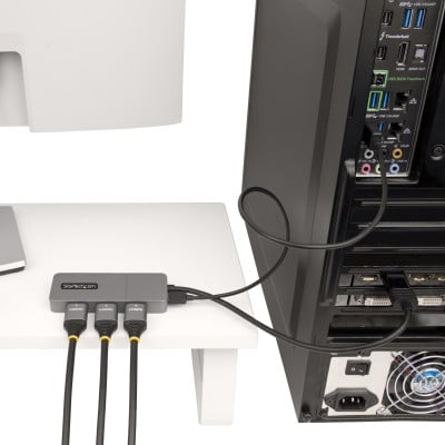 StarTech.com MST14DP123HD câble vidéo et adaptateur 0,3 m 3 x HDMI Gris