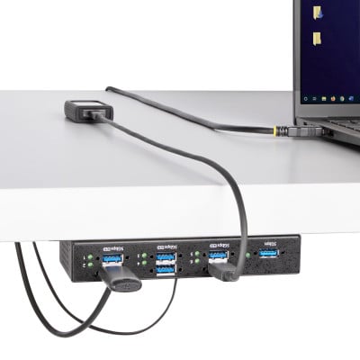 StarTech.com 5G7AINDRM-USB-A-HUB interface hub USB 3.2 Gen 1 (3.1 Gen 1) Type-B 5000 Mbit/s Zwart