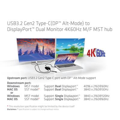 CLUB3D CSV-1555 video cable adapter 1.5 m USB Type-C 2 x DisplayPort Black