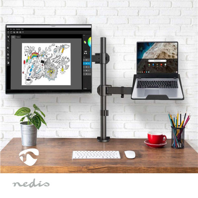 Nedis MMSISNB110BK monitor mount / stand 81.3 cm (32") Black Desk