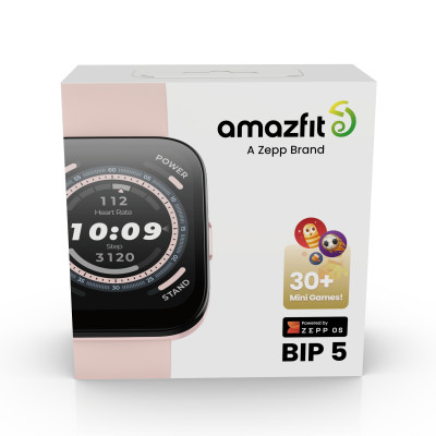 Amazfit Bip 5 4.85 cm (1.91") TFT Digital 320 x 380 pixels Touchscreen Pink GPS (satellite)
