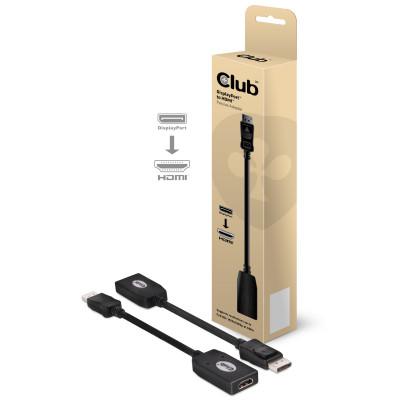 CLUB3D DisplayPort to HDMI Adapter Cable 0.13 m Black