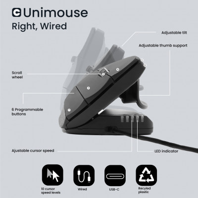 Contour Design Unimouse souris Gauche USB Type-A 4000 DPI