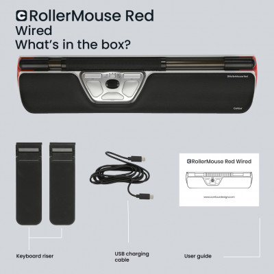 Contour Design RollerMouse Red mouse Ambidextrous USB Type-A 2800 DPI