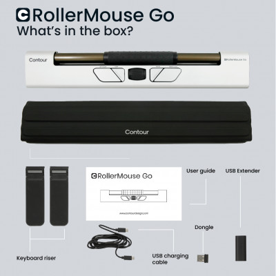Contour Design RollerMouse Go + RollerMouse Go Dock souris Ambidextre RF Wireless + Bluetooth + USB Type-A 4000 DPI