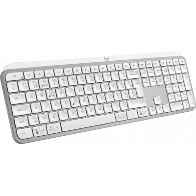 Logitech MX Keys S keyboard RF Wireless + Bluetooth QWERTZ Swiss Aluminium, White
