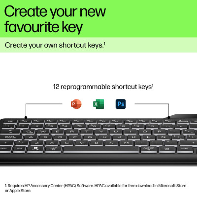 HP 400 Backlit Wired Keyboard clavier USB Noir