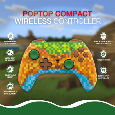 DragonShock - PopTop Cube - Manette compacte sans fil Bluetooth pour Nintendo Switch - Switch OLED - PC - Android