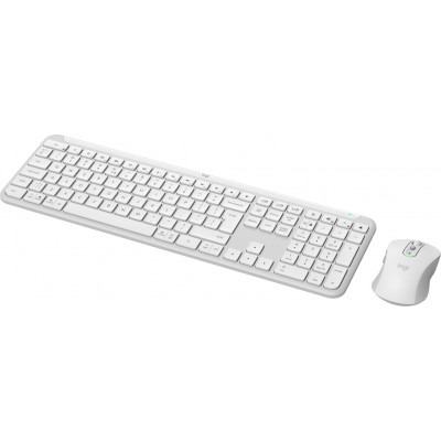 Logitech MK950 Signature Slim clavier Souris incluse RF sans fil + Bluetooth QWERTY US International Blanc