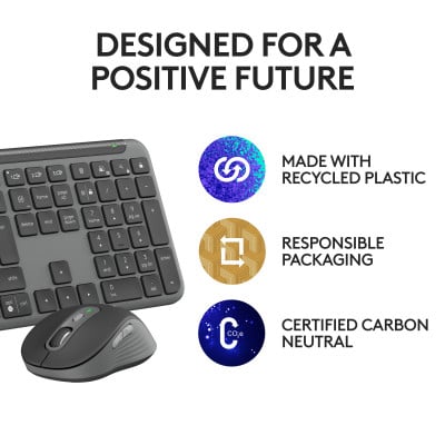 Logitech MK950 Signature for Business keyboard Mouse included RF Wireless + Bluetooth QWERTY US International Graphite