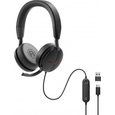 DELL WH5024 Headset Bedraad Hoofdband Oproepen/muziek USB Type-C Zwart