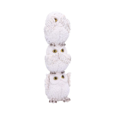 Nemesis Now - Wisest Totem Three Wise White Owls Collectible Figure 20cm