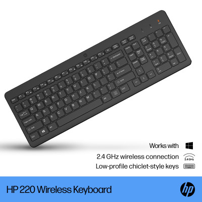 HP 220 Wireless keyboard RF Wireless Black