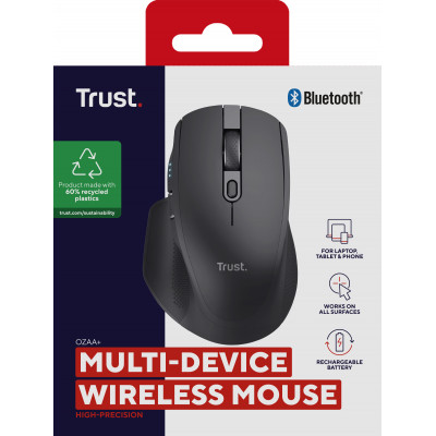 Trust Ozaa+ mouse Right-hand RF Wireless + Bluetooth Optical 3200 DPI