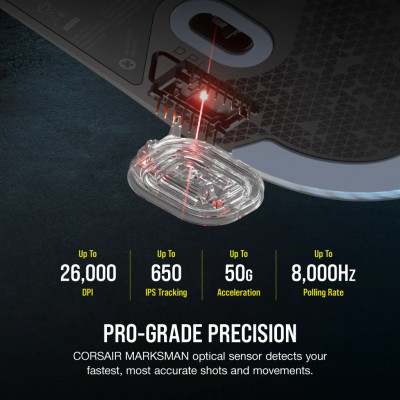 Corsair M75 Lightweight RGB muis USB Type-A Optisch 26000 DPI