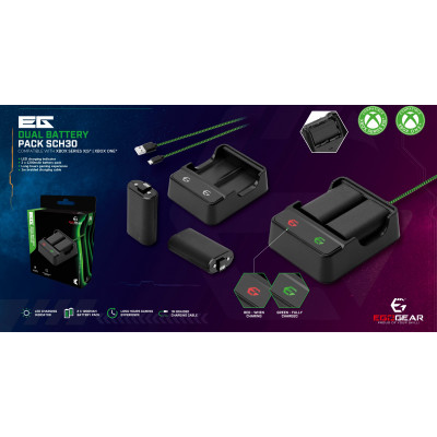 EgoGear - Dubbel Batterij Pakket - Geschikt voor Xbox Series X - S - One - Zwart