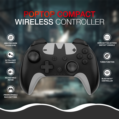 DragonShock - POPTOP COMPACT BT - The Signal Compact Wireless Bluetooth Controller compatible Nintendo Switch - Switch Lite - Switch OLED
