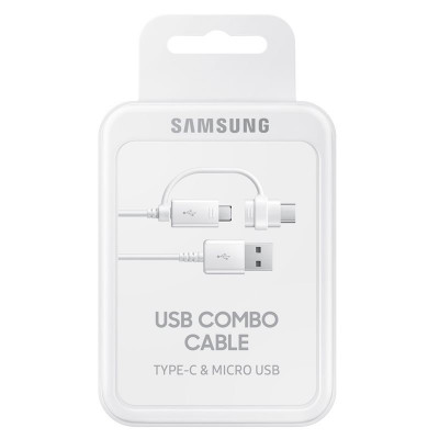 CABLE DATA MICRO USB & USB-C - BLANC
