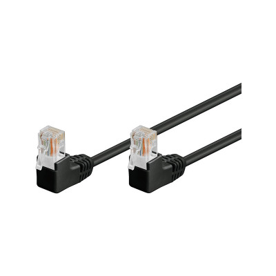 PATCH CABLE UTP 3M CAT5E ANGLED BLACK