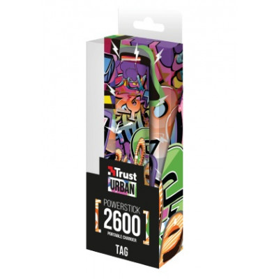 Trust UR Tag Powerstick Portable Charger 2600 - Graffiti TXT