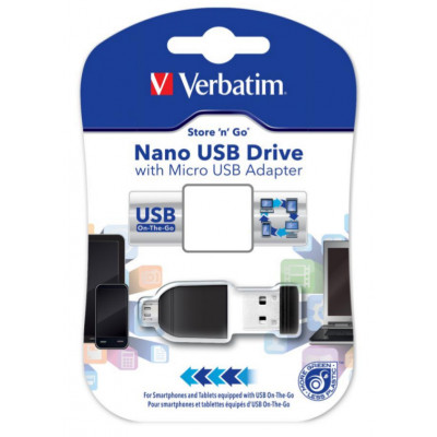 Verbatim USB Drive 2.0/32GB Store n Stay+OTG AD
