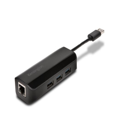 Kensington UA3000E USB 3.0 to Ethrn Adpt w USB Hub