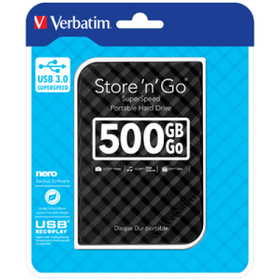 Verbatim StoreÂ´n Go 2.5" 500GB 3.0 BLACK