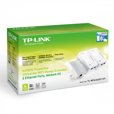 TP-Link TL-WPA4220T KIT 300MBPS WIRELESS N POWERLINE EXT