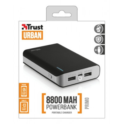 Trust UR Primo Powerbank 8800 Portable Charger Black